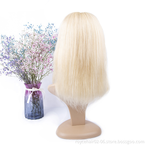 Brazilian Virgin Hair Straight Blond 613 Pre Plucked Short Bob Wig Human Hair Lace Front Wigs for African American